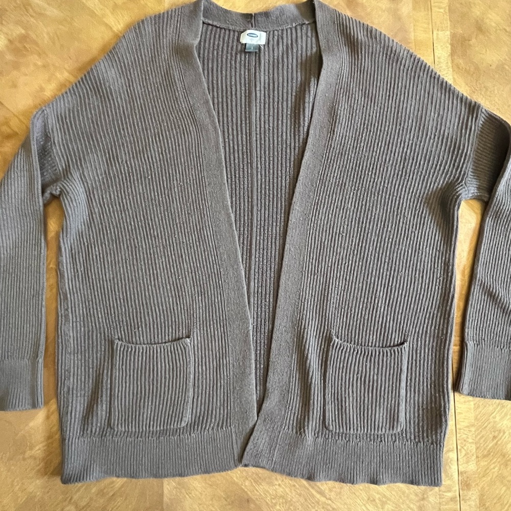Old Navy Gray Chunky Knit Open-Front Cardigan | Size L
